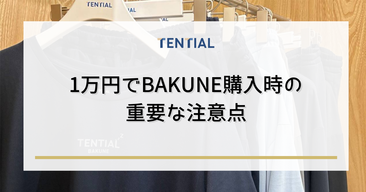 1万円でBAKUNE購入時の重要な注意点